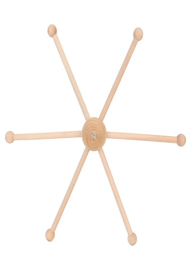 Moofey Baby Mobile Hanger, Wooden Kids Room Decor, Crib Mobile Arm with Six Legs for Wind Chime Bed Toy Decoration - Image 1